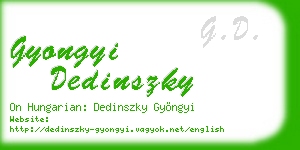 gyongyi dedinszky business card