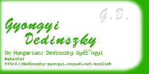 gyongyi dedinszky business card